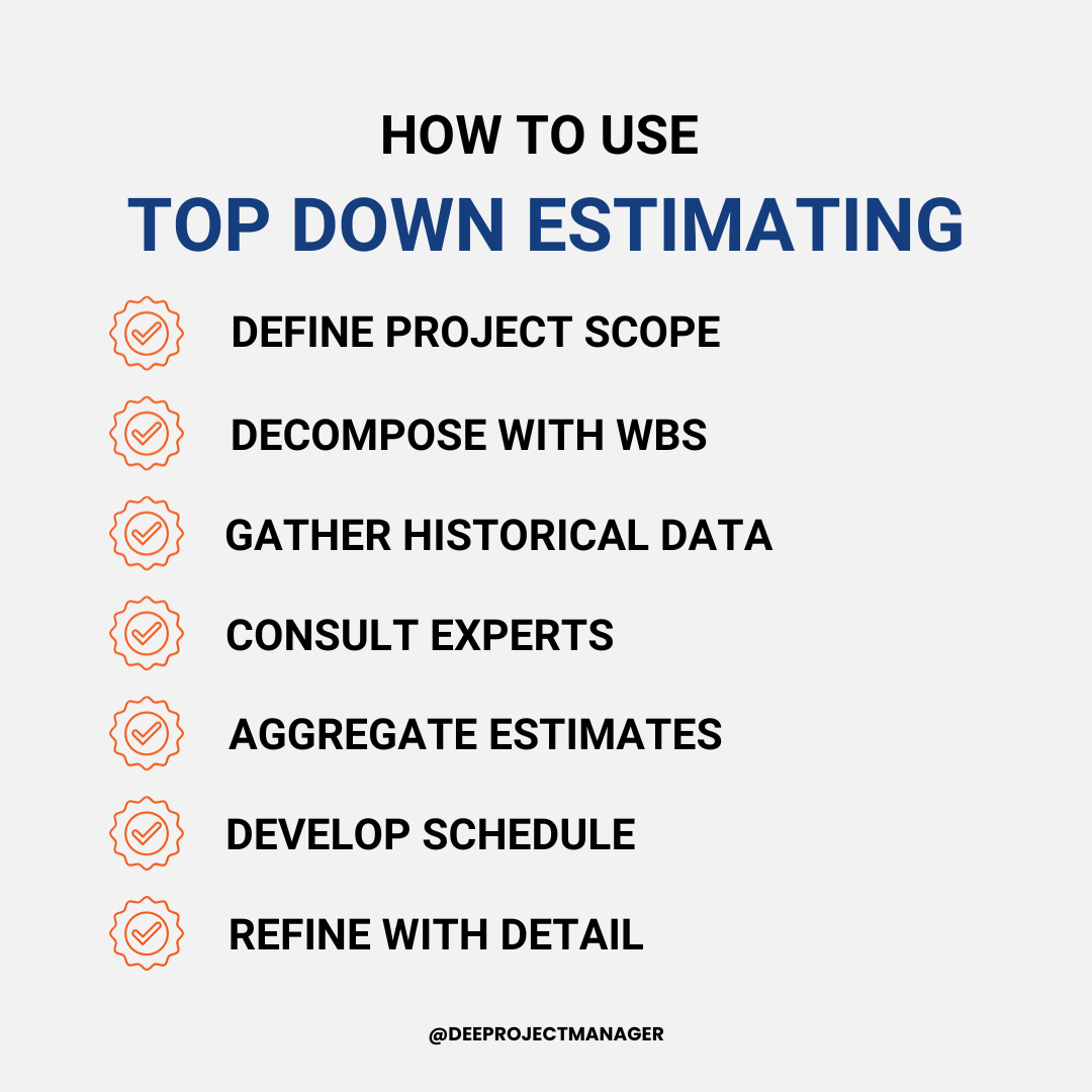 How to use top down estimating